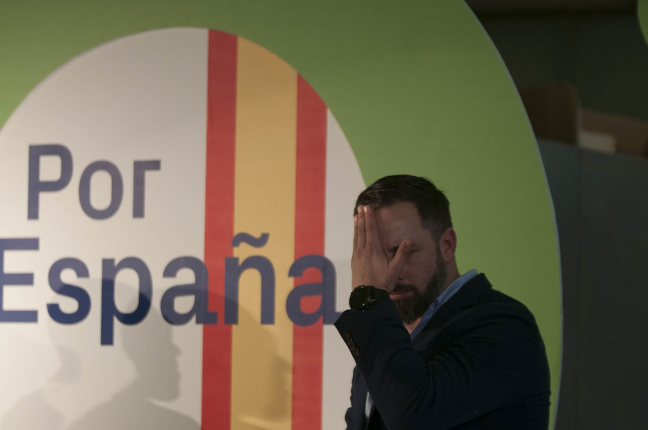 Santiago Abascal, presidente del partido, ha acudido al acto de inicio de campaña en Paracuellos del Jarama. 