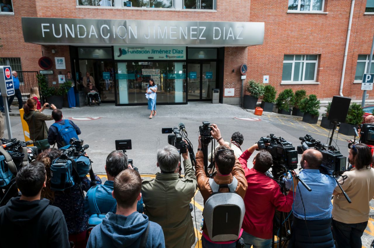 Villacís ha dado a luz, por cesárea, en la Fundación Jiménez Díaz.