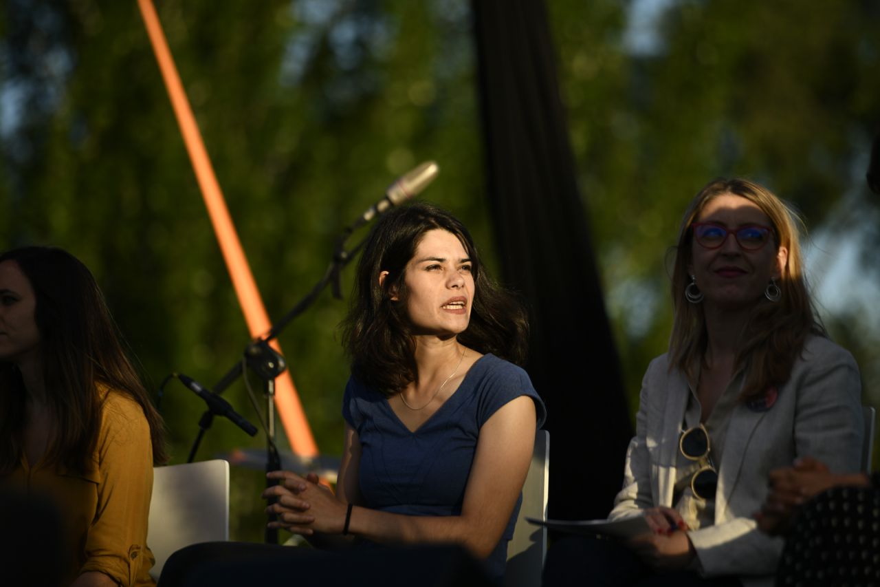 Isa Serra, en el acto de cierre de campaña de su partido.