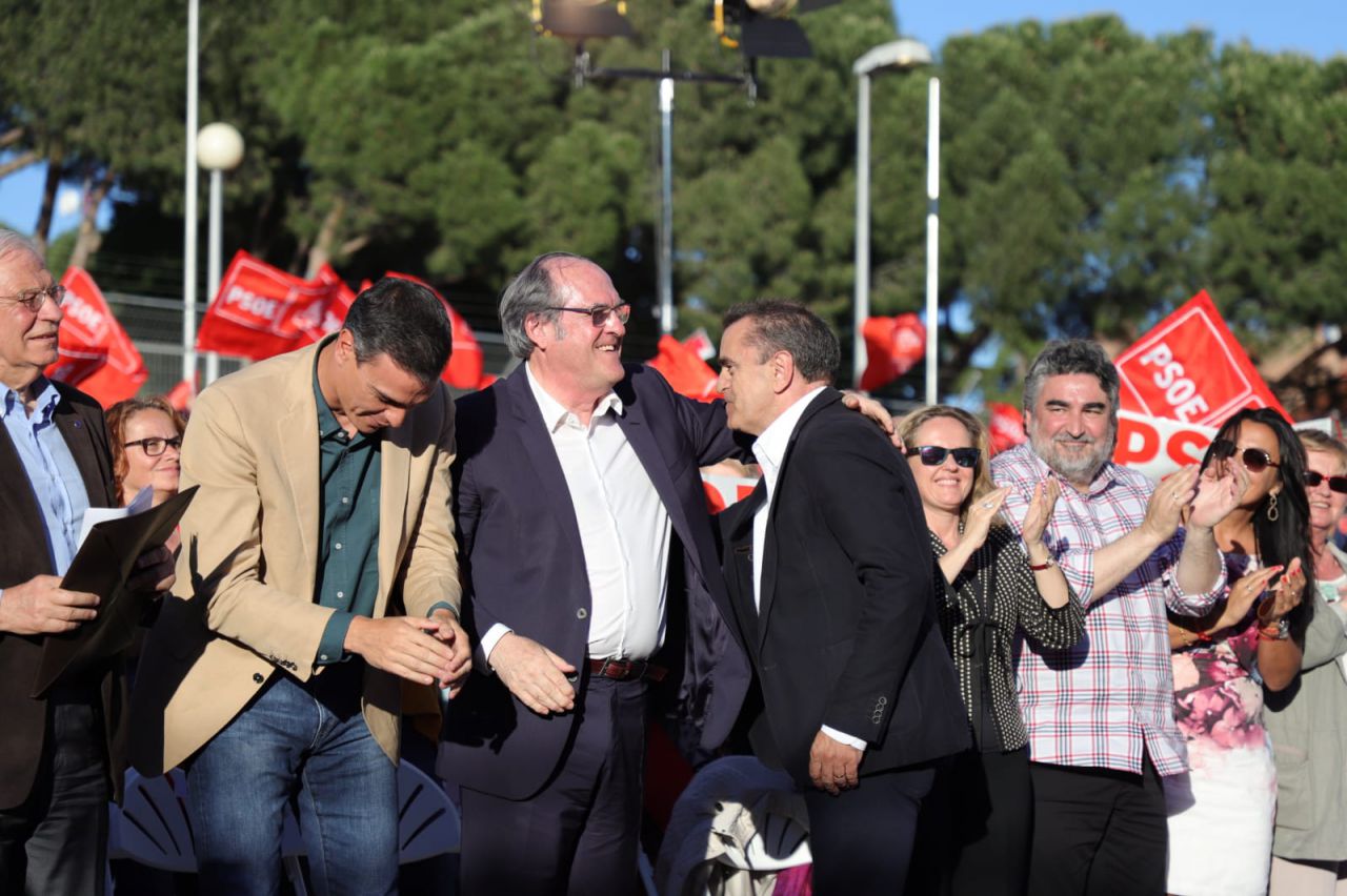 Pedro Sánchez, Ángel Gabilondo y José Manuel Franco.
