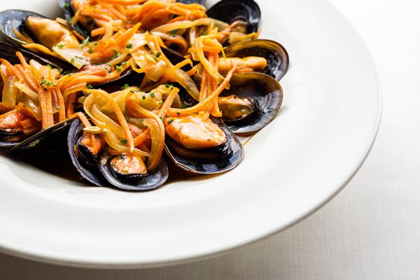 Mejillones de Normandía en horno de brasas de Fuego