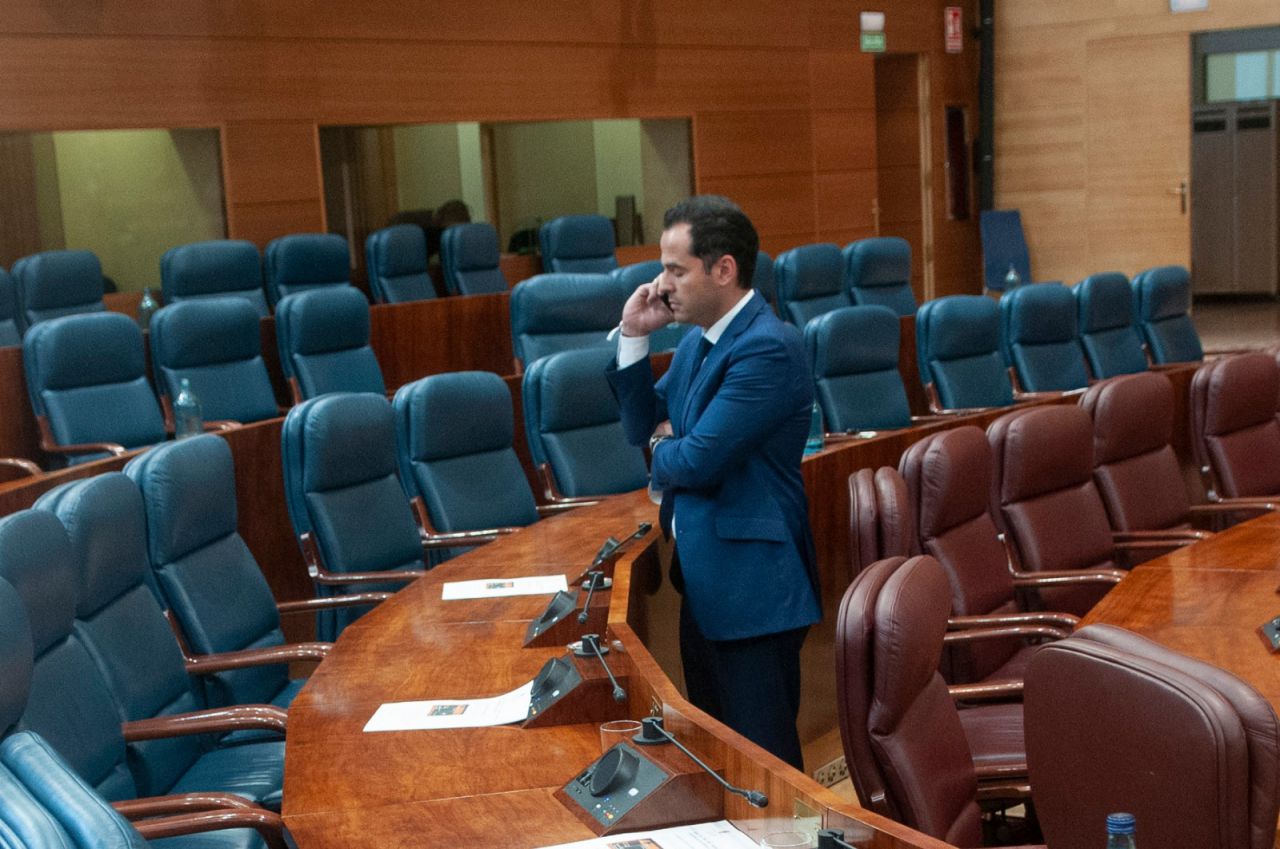 Ignacio Aguado, tras la sesión de constitución de la Asamblea de Madrid.