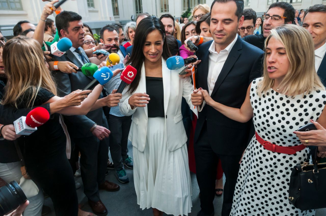 Begoña Villacís, a su llegada a Cibeles