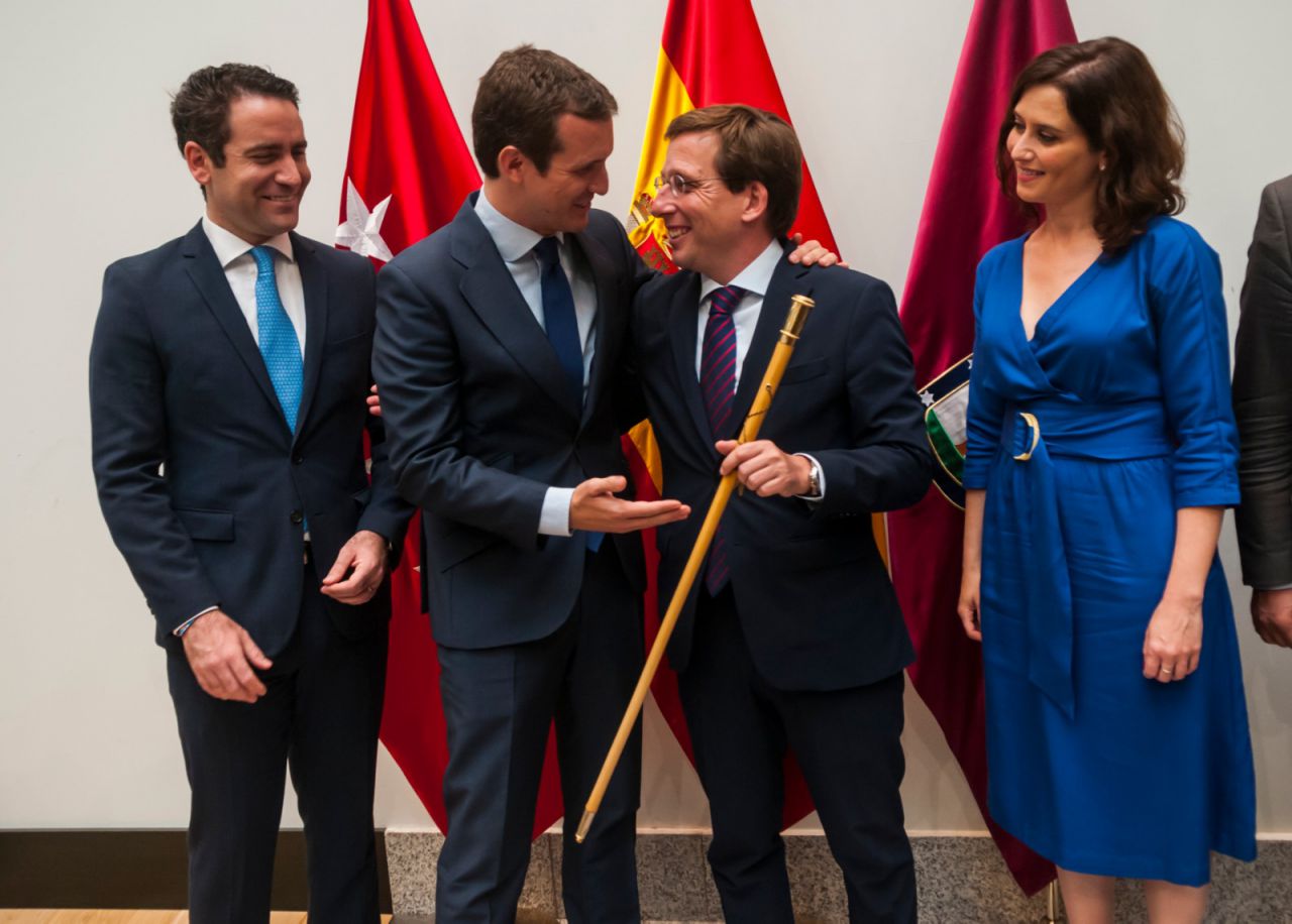 José Luis Martínez-Almeida junto a Teodoro García Egea, Pablo Casado e Isabel Díaz Ayuso