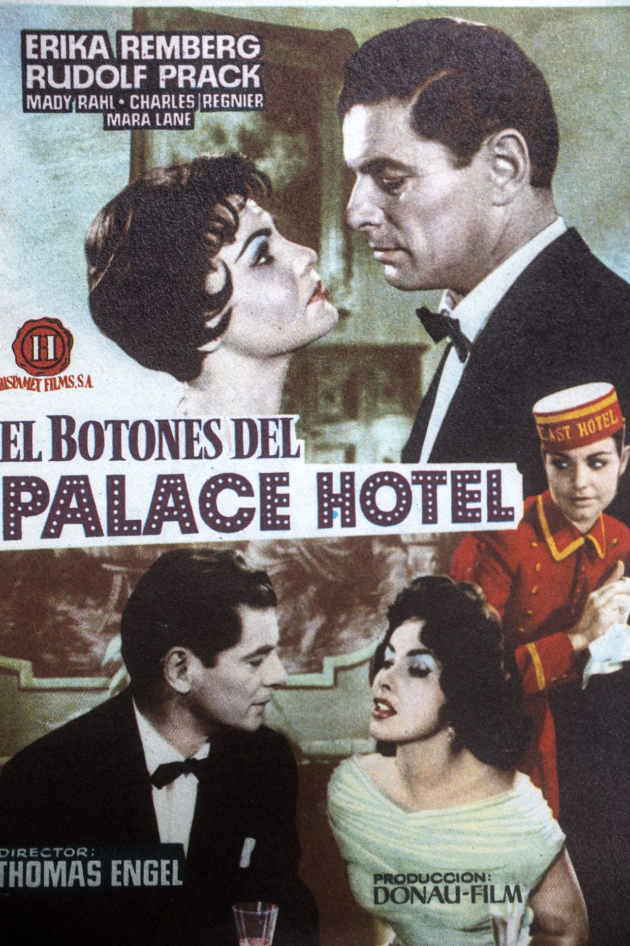 Programa de cine de la película El Botones del Palace , año 1958