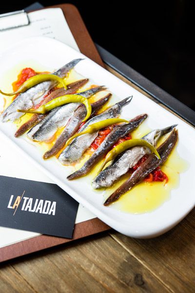 Matrimonio, Pimiento dulce asado con anchoas de Cantábrico y piparras con Boquerones en vinagre