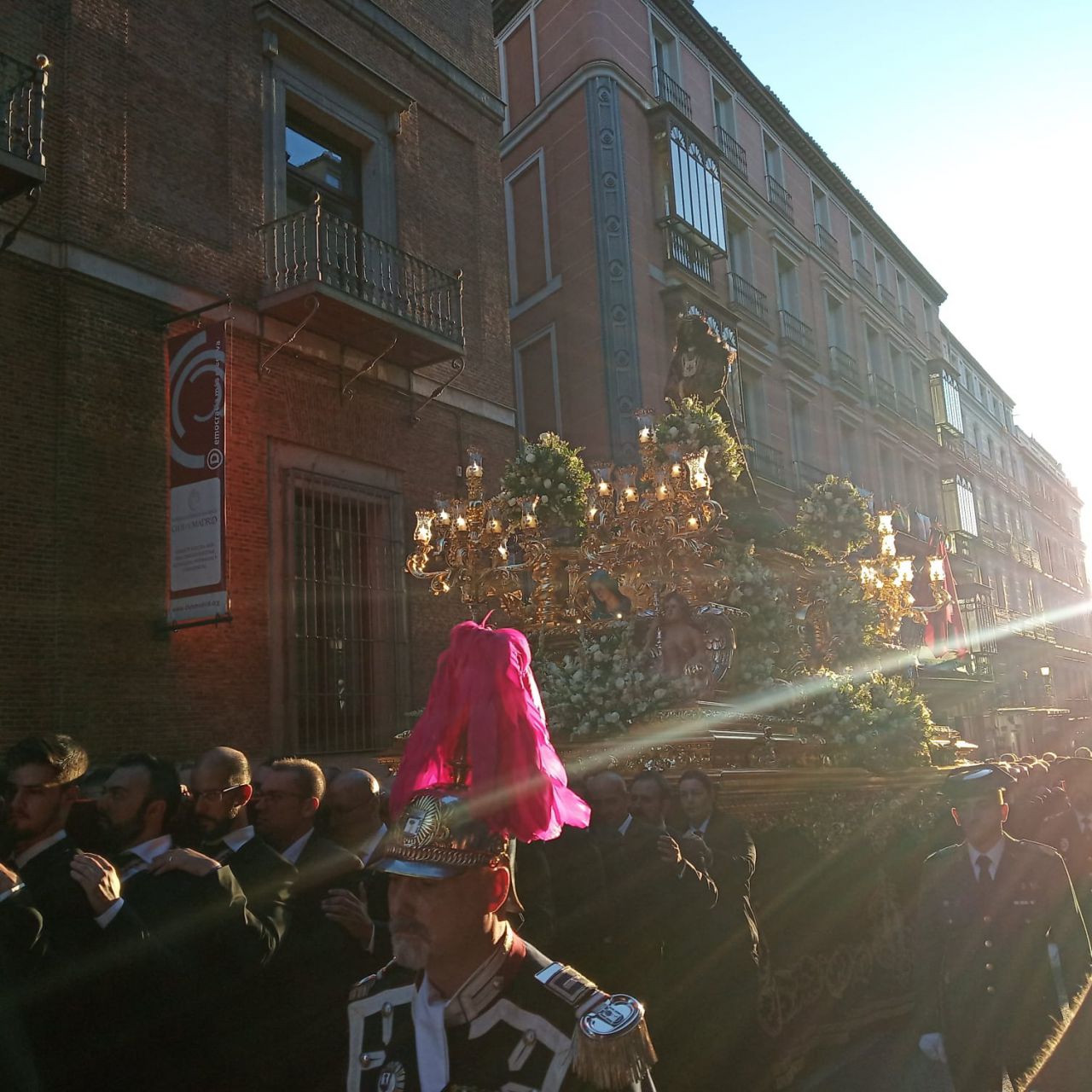 Procesión del Cristo de Medinaceli en el centro de Madrid.