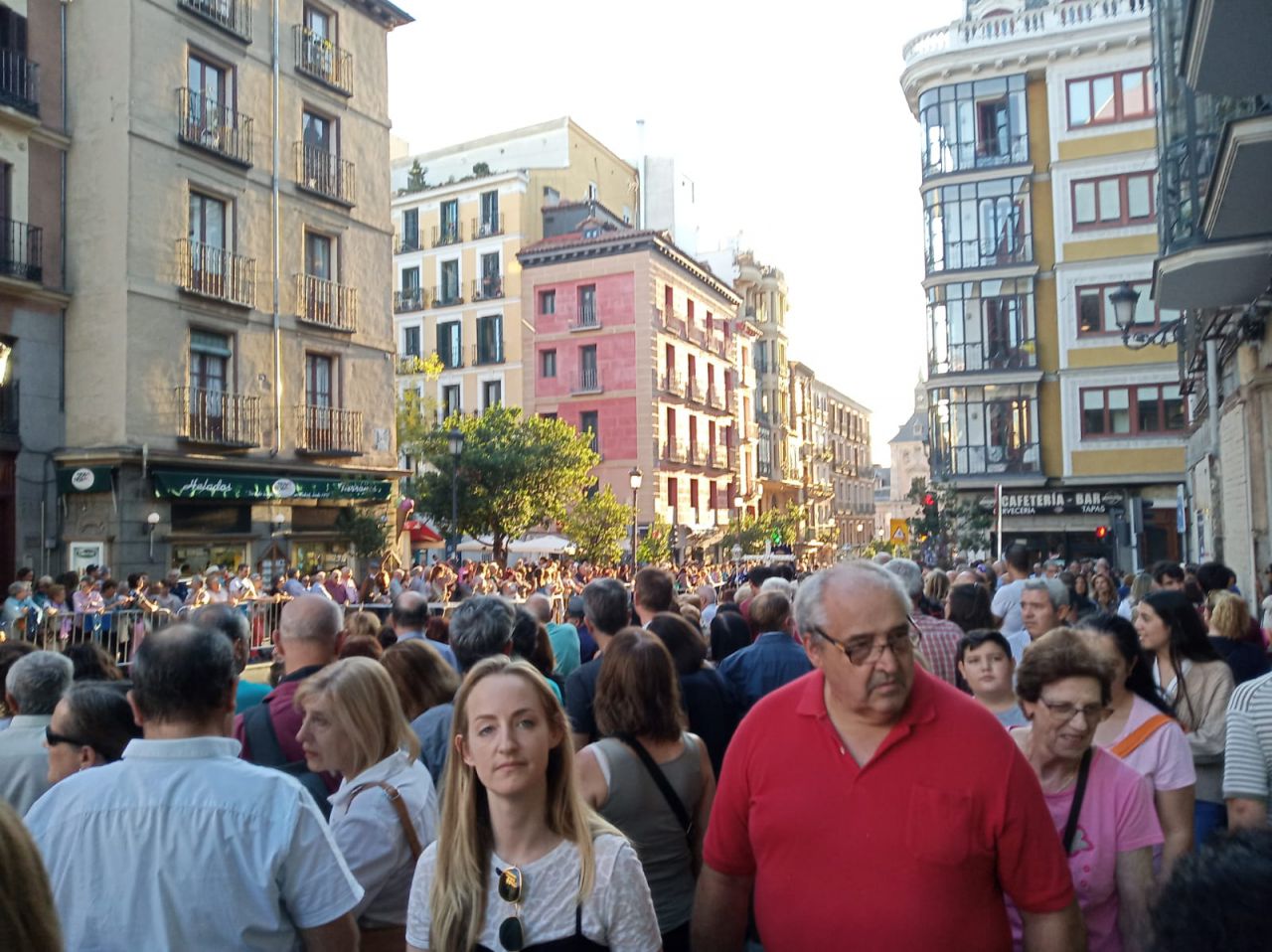 Procesión del Cristo de Medinaceli en el centro de Madrid.