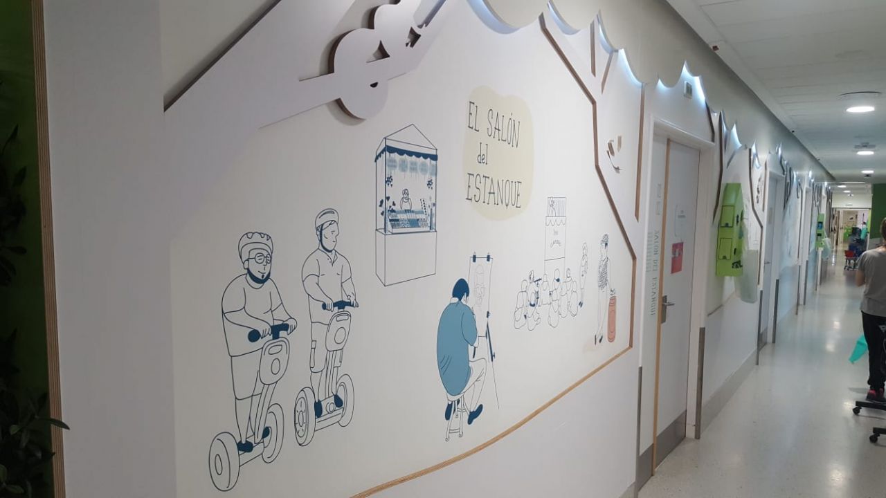 Pasillo del área de Oncología Infantil