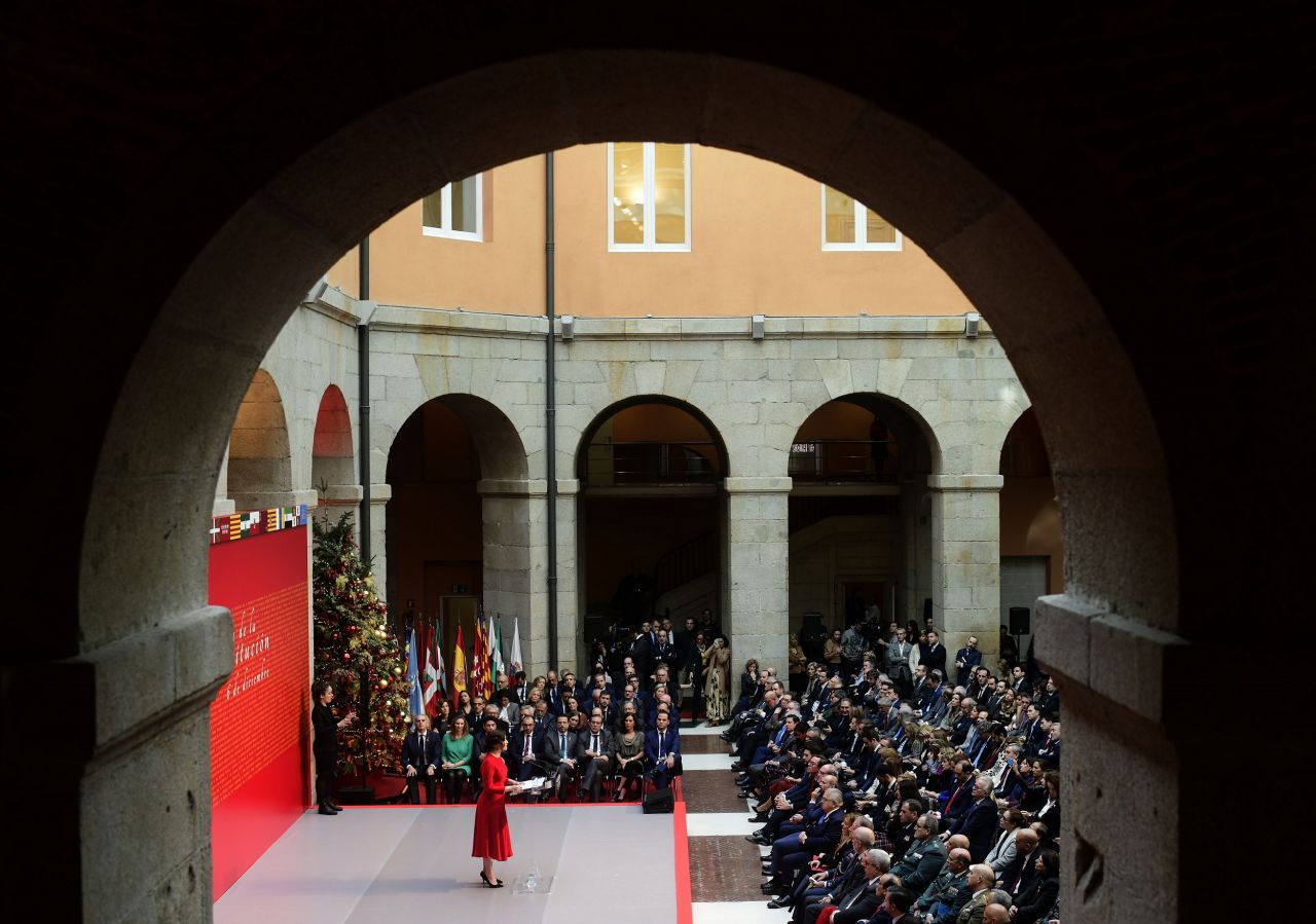 Isabel Díaz Ayuso realiza su discurso como presidenta de la Comunidad de Madrid