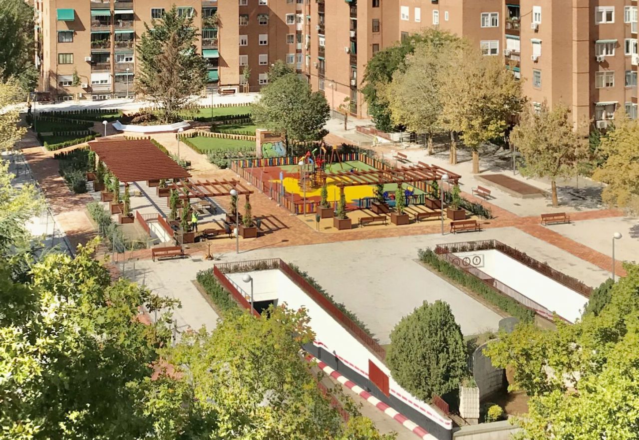 La nueva imagen del parque Antonio Machado, situado en Valdezarza.