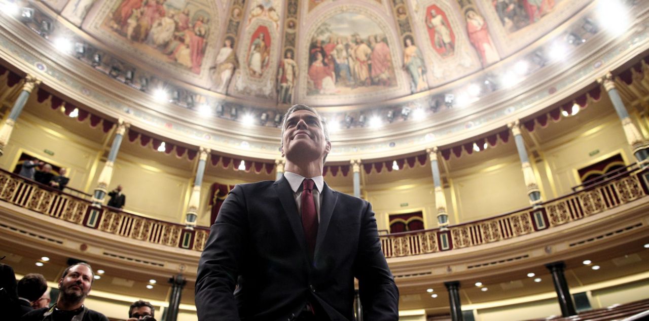 Pedro Sánchez, fotografiado tras ser investido.