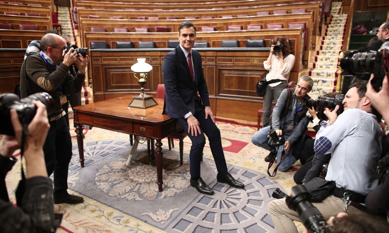 Pedro Sánchez, fotografiado tras ser investido.
