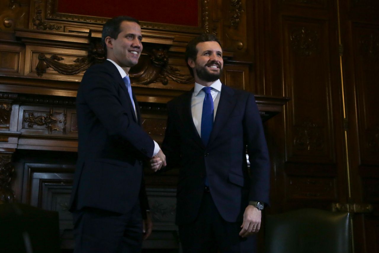 Juan Guaidó junto a Pablo Casado