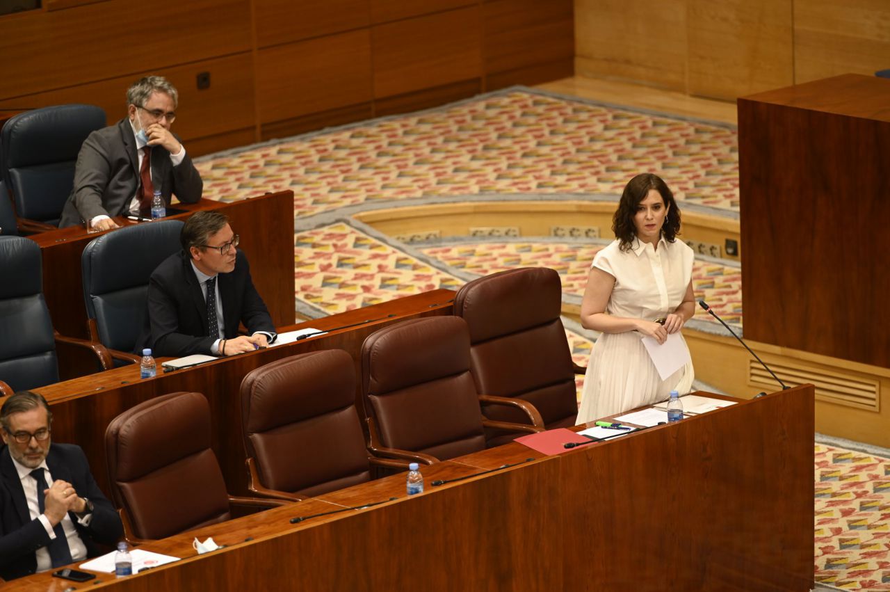  Isabel Díaz Ayuso, presidenta de la Comunidad de MAdrid, en la ASamblea de MAdrid