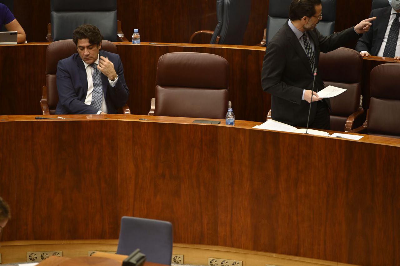 David Pérez y Javier Fernández Lasquetty en la Asamblea de Madrid