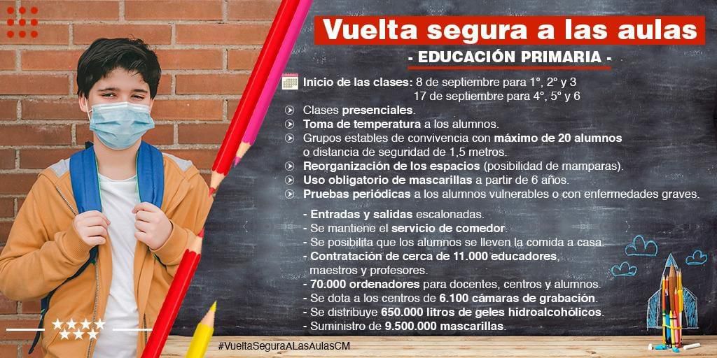 Vuelta segura a las aulas curso 2020-2021