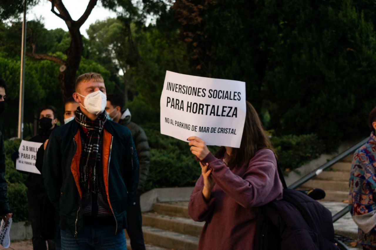 Concentración contra el Parking Mar de Cristal,Parque Pinar del Rey, Madrid,