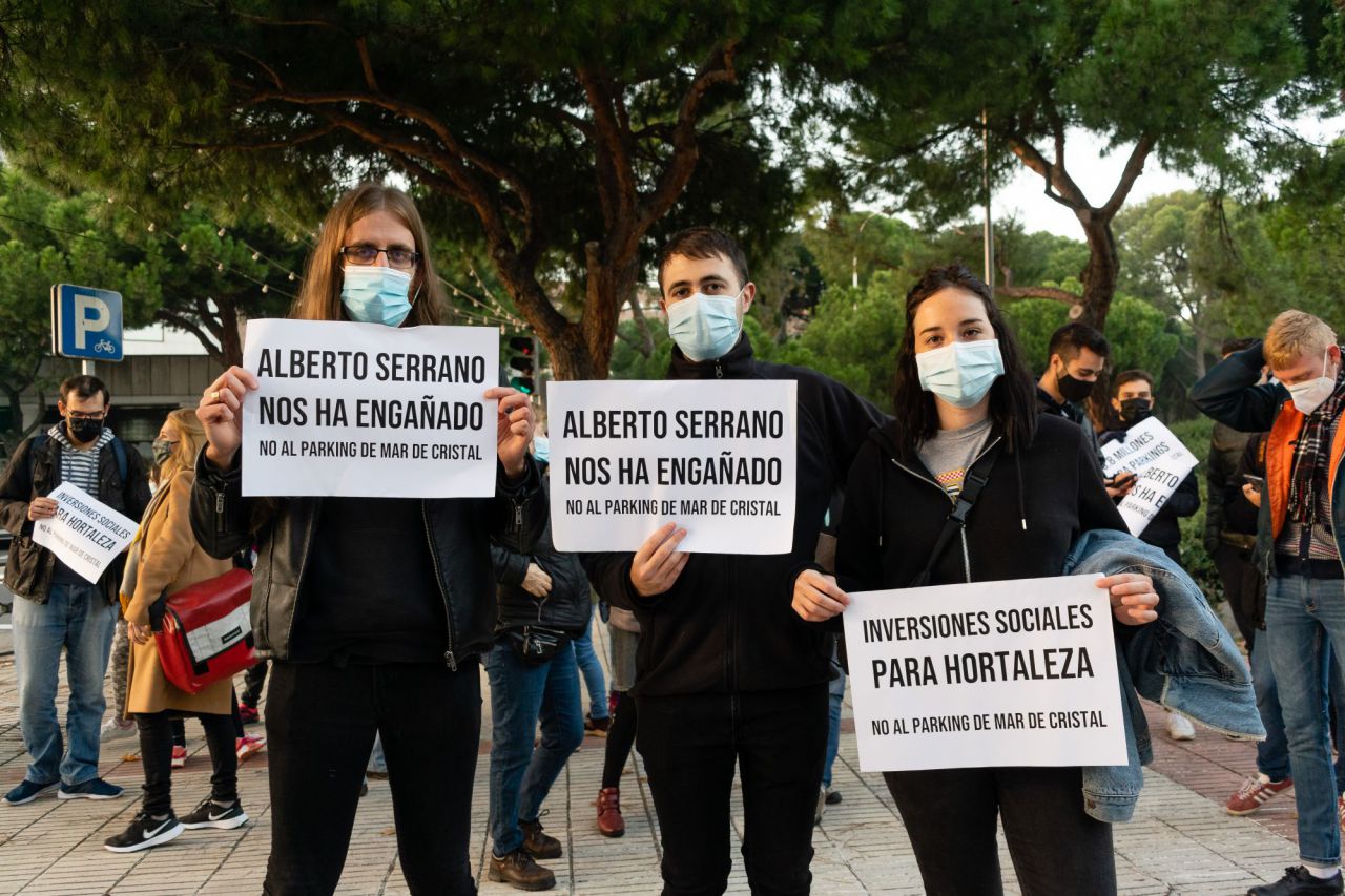 Concentración contra el Parking Mar de Cristal,Parque Pinar del Rey, Madrid,