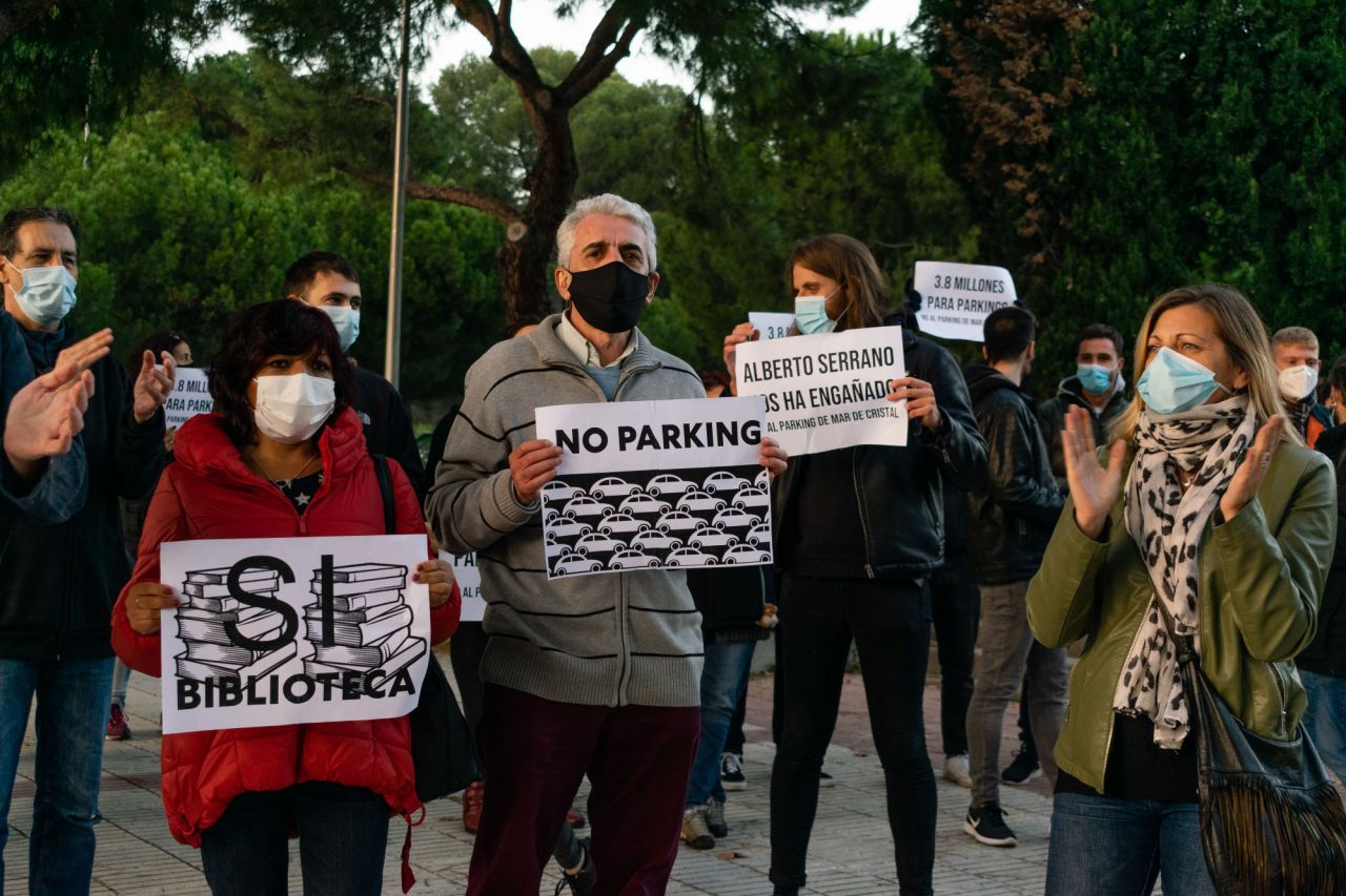 Concentración contra el Parking Mar de Cristal,Parque Pinar del Rey, Madrid,