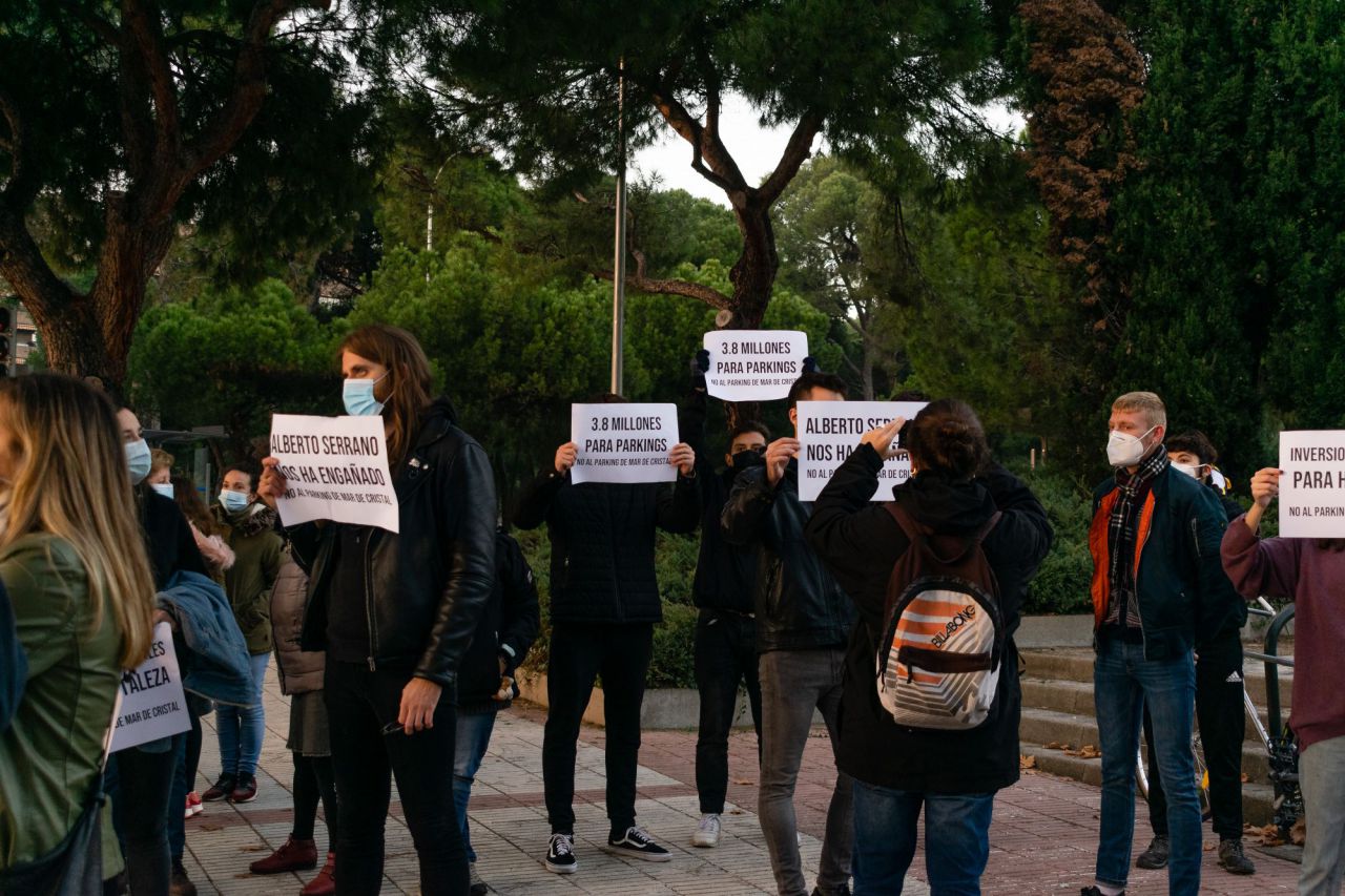 Concentración contra el Parking Mar de Cristal,Parque Pinar del Rey, Madrid,