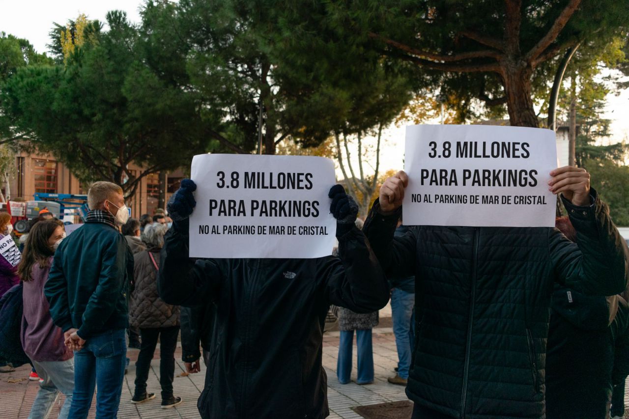 Concentración contra el Parking Mar de Cristal,Parque Pinar del Rey, Madrid,