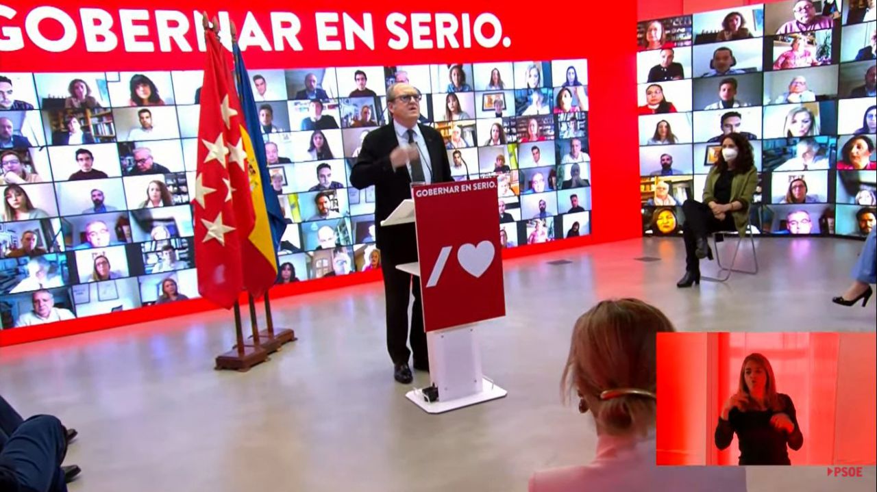 Ángel Gabilondo, candidato del PSOE a la presidencia de la Comunidad de Madrid, durante la presentación de su lista electoral 