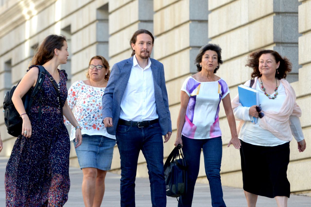 Pablo Iglesias, en la primera jornada de la moción de censura planteada por Podemos contra Mariano Rajoy.