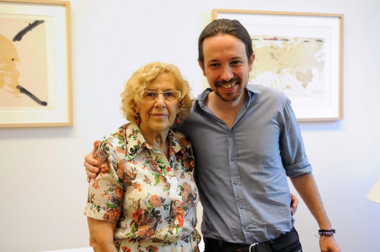 Manuela Carmena y Pablo Iglesias.