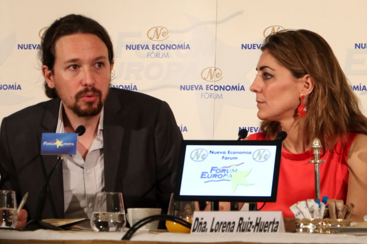 Desayuno informativo en el Hotel Ritz, con Lorena Ruíz-Huerta, portavoz Grupo Podemos en la Asamblea de Madrid, presentada por Pablo Iglesias, secretario general de Podemos.