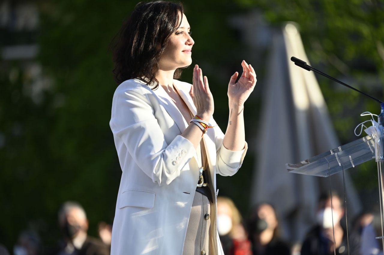 Isabel Díaz Ayuso, candidata del PP a la presidencia de la Comunidad de Madrid, durante el acto de inicio de campaña para las elecciones del 4M