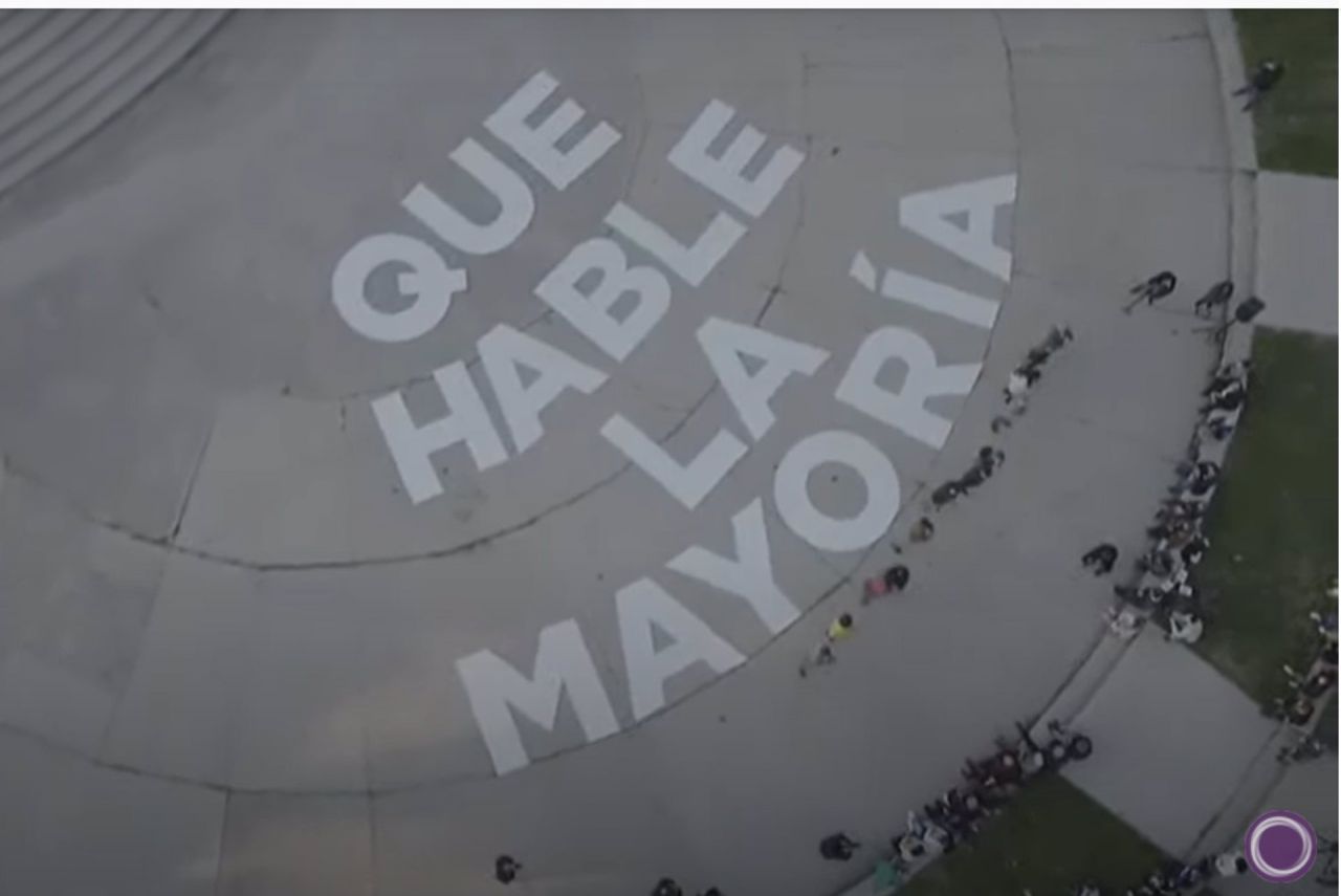 Lema de campaña de Unidas Podemos para las elecciones del 4M