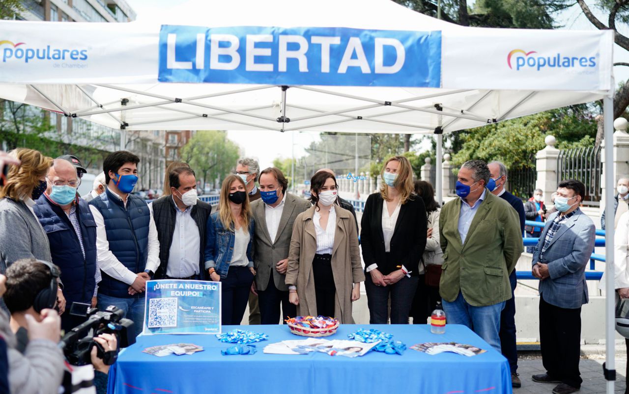 Isabel Díaz Ayuso en un mitin del PP.