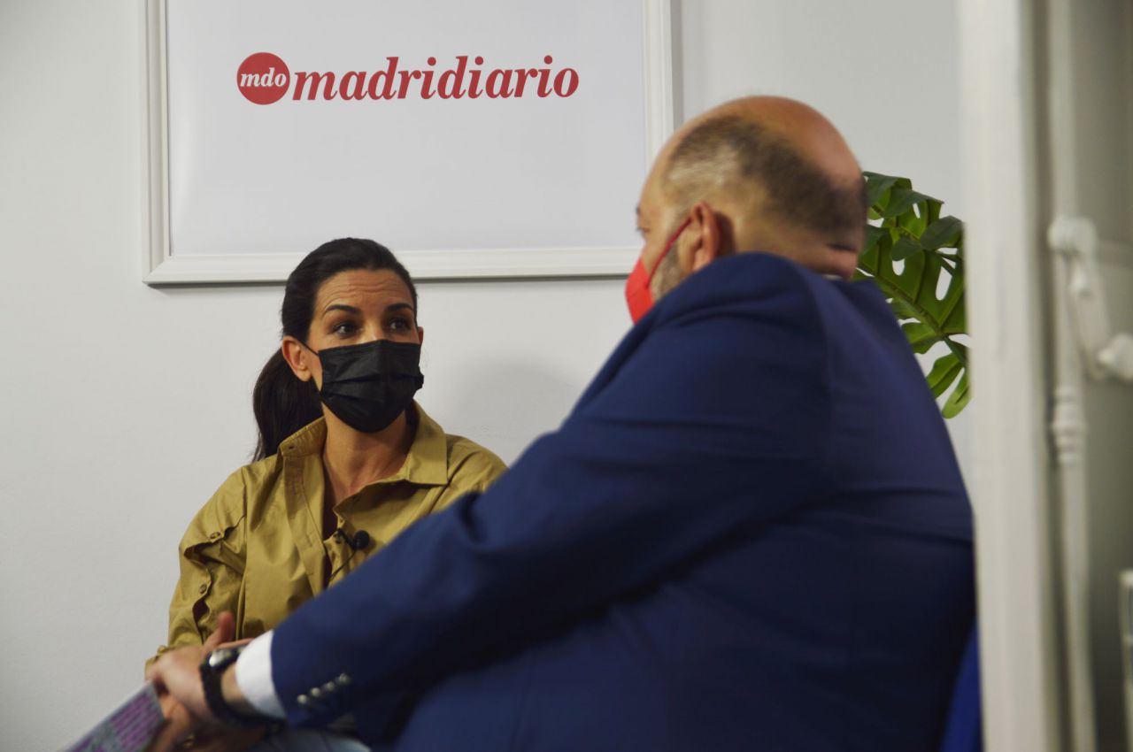 Rocio Monasterio, candidata de Vox a la presidencia de la Comunidad de Madrid, en una entrevista con el presidente-editor de Madridiario, Constantino Mediavilla.