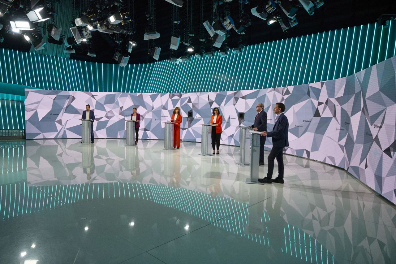 Los candidatos del 4M en el debate de Telemadrid