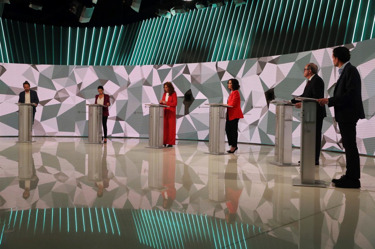 Los candidatos del 4M en el debate de Telemadrid