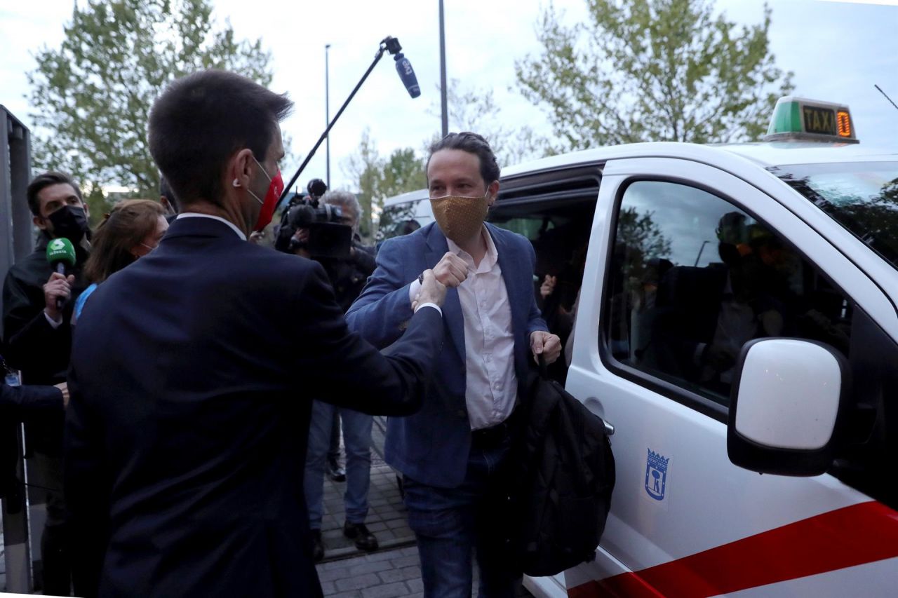 Pablo Iglesias, a su llegada a Telemadrid