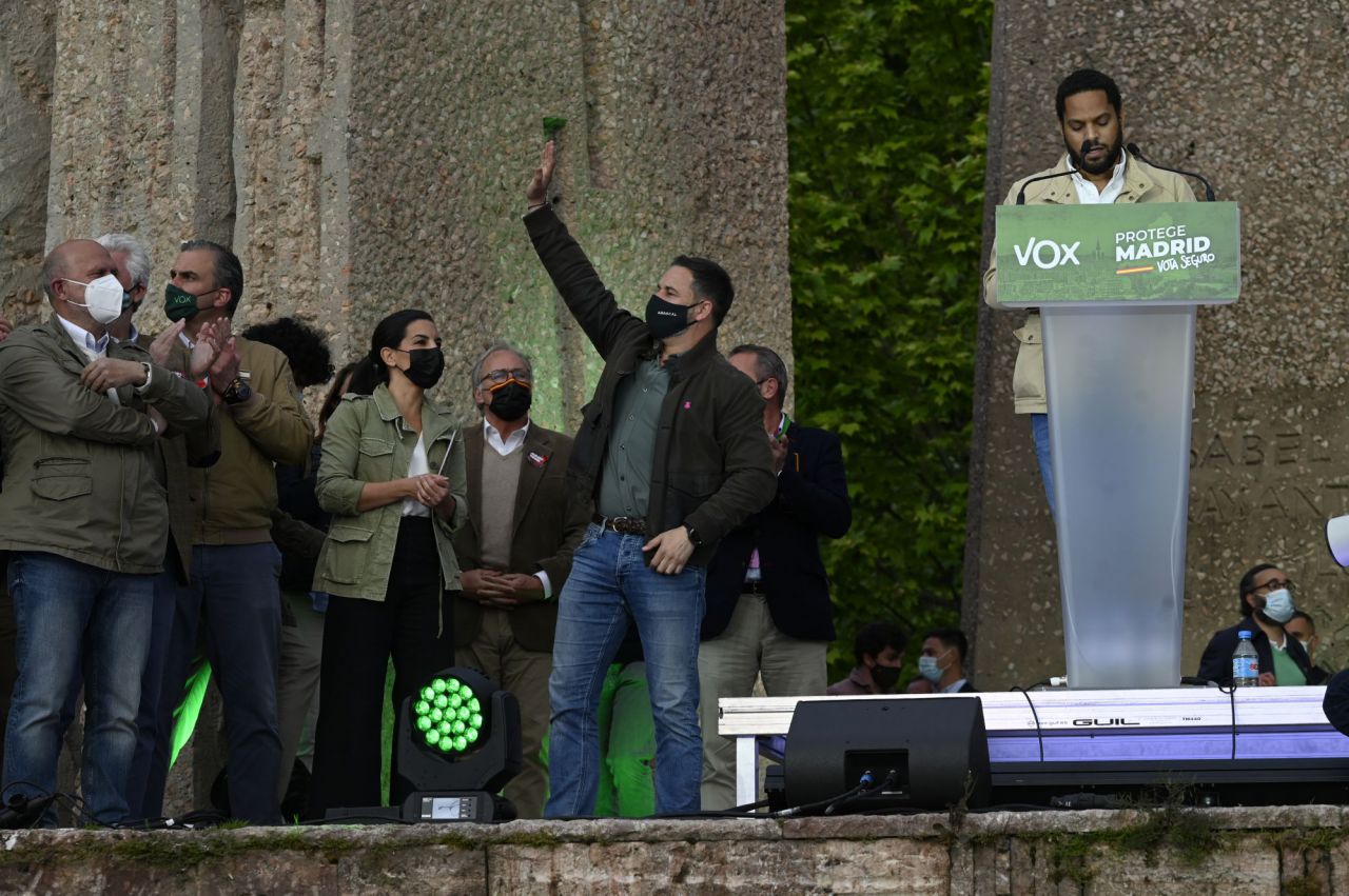 Rocio Monasterio,candidata de Vox a la presidencia de la Comunidad de Madrid, durante el acto de cierre de campaña