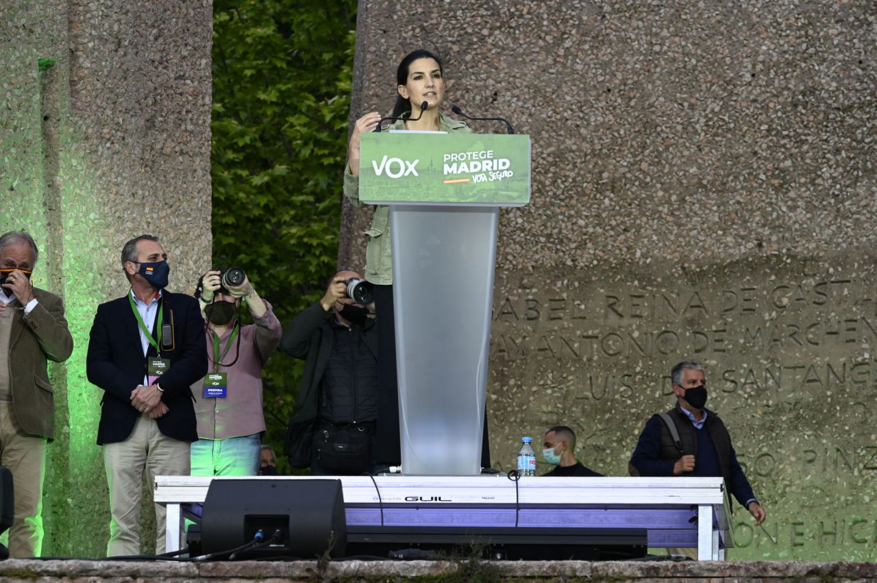 Rocio Monasterio,candidata de Vox a la presidencia de la Comunidad de Madrid, durante el acto de cierre de campaña