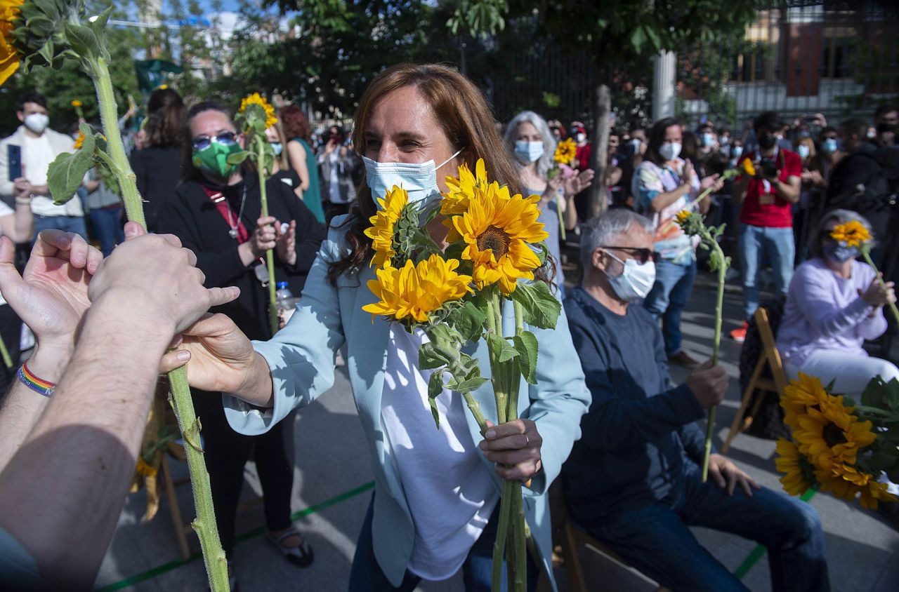 Mónica García, candidata de Más Madrid a la presidencia de la Comunidad de Madrid, en el acto de cierre de campaña