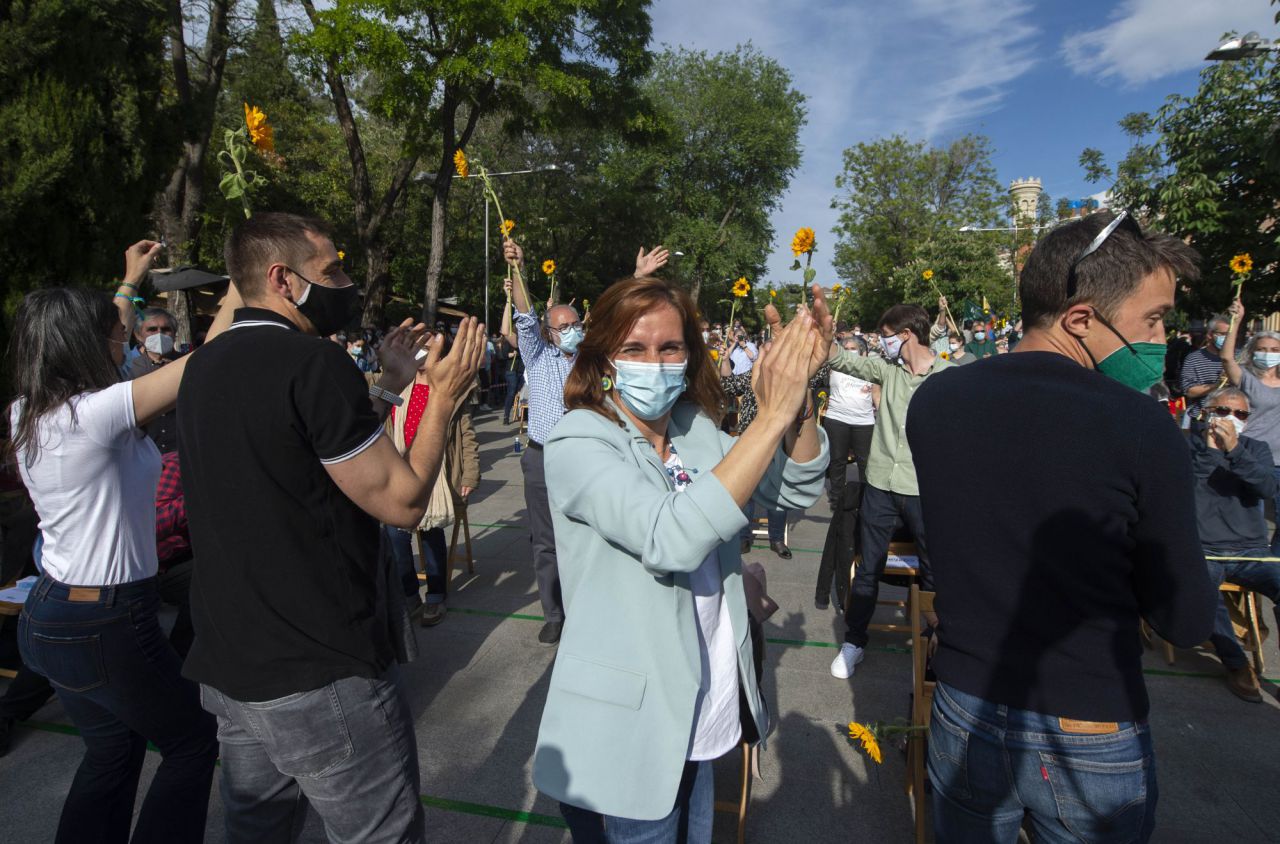 Mónica García, candidata de Más Madrid a la presidencia de la Comunidad de Madrid, en el acto de cierre de campaña
