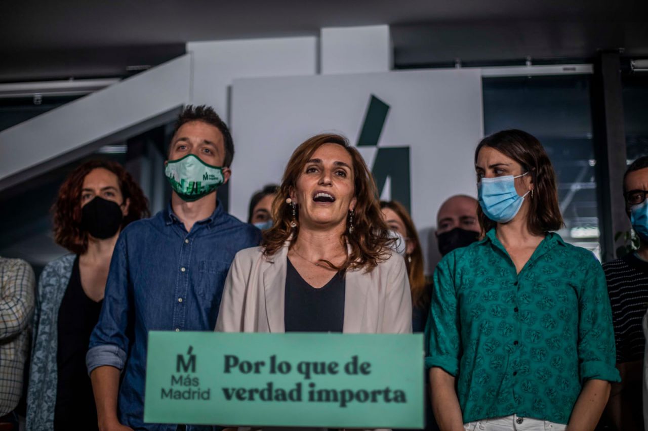 La candidata de Más Madrid, Mónica García, tras los resultados electorales.
