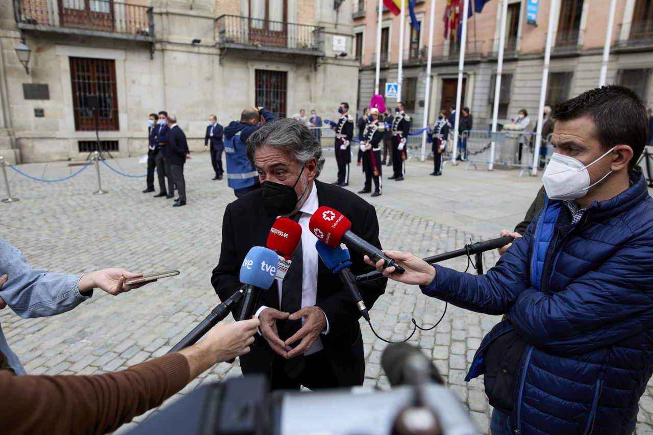 Pepu Hernández, portavoz del PSOE en el Ayuntamiento de Madrid, durante el acto de celebración del Día de Europa