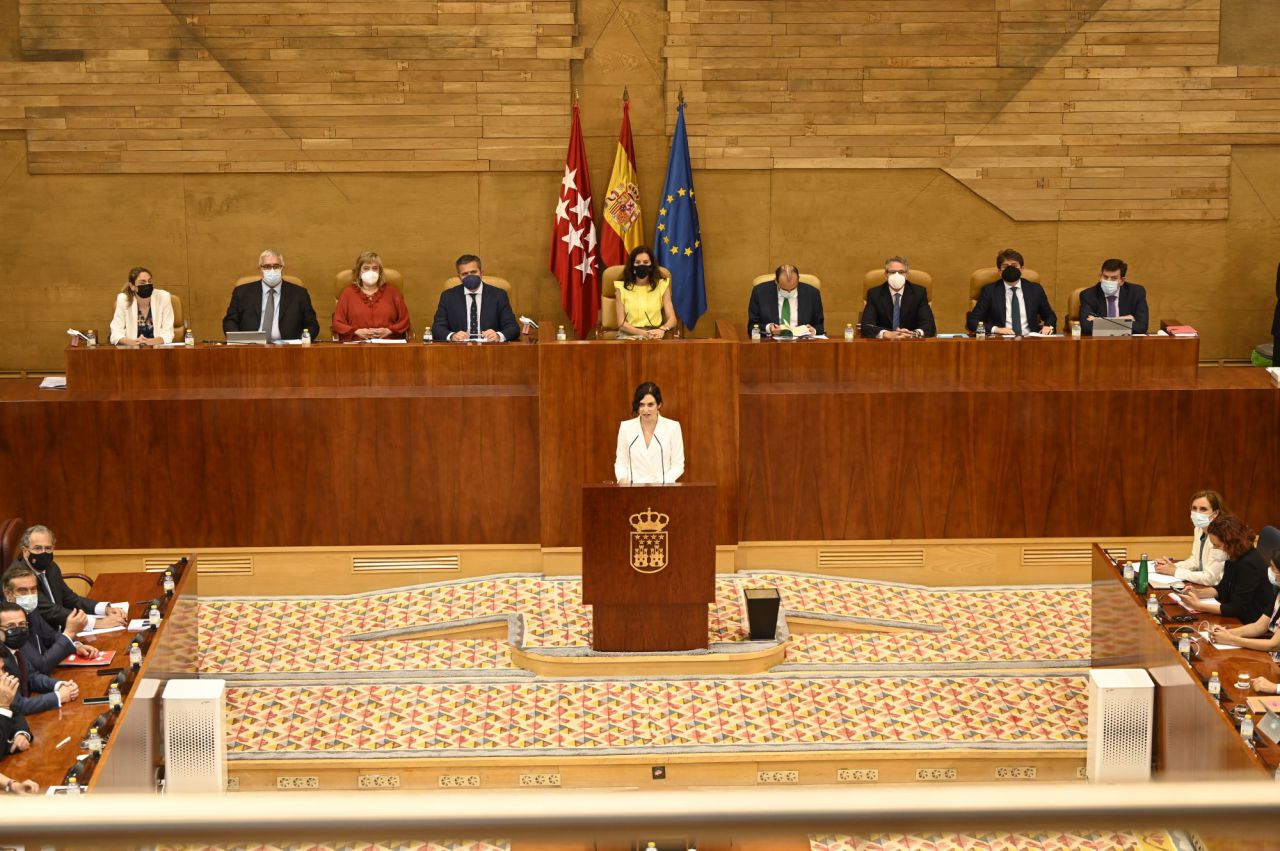 Isabel Díaz Ayuso, durante el discurso de investidura.