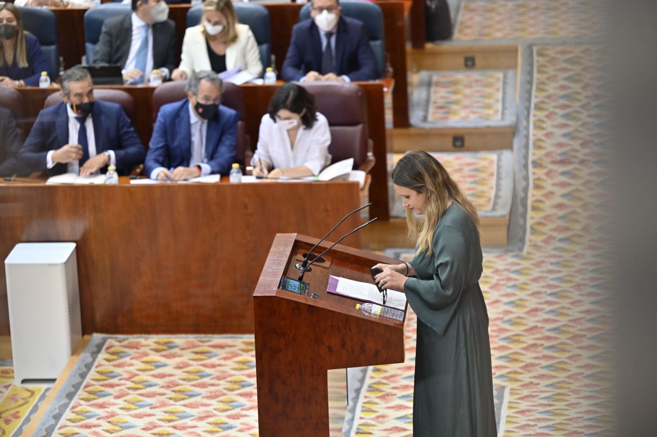 Alejandra Jacinto, portavoz adjunta de Unidas Podemos en la Asamblea de Madrid