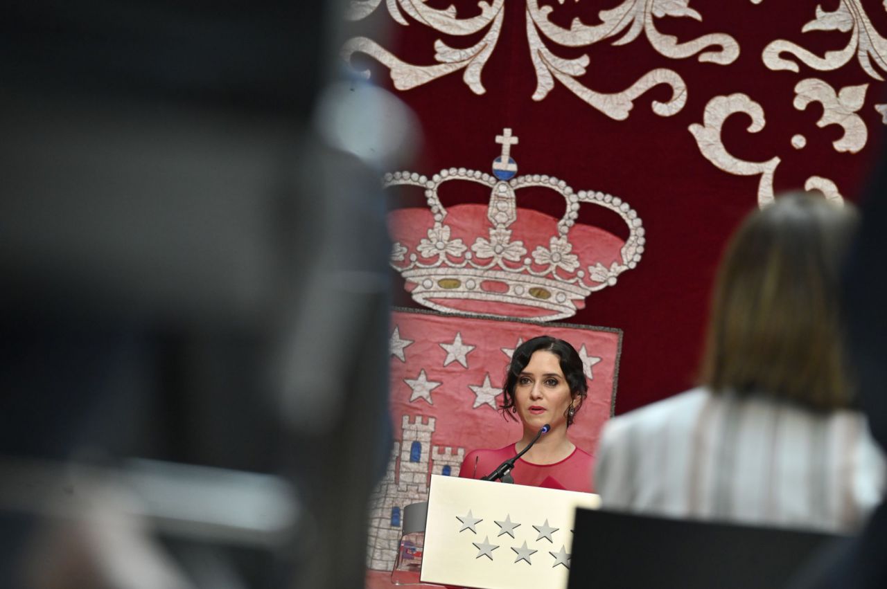 Isabel Díaz Ayuso durante el acto de toma de posesión como presidenta de la Comunidad de Madrid 