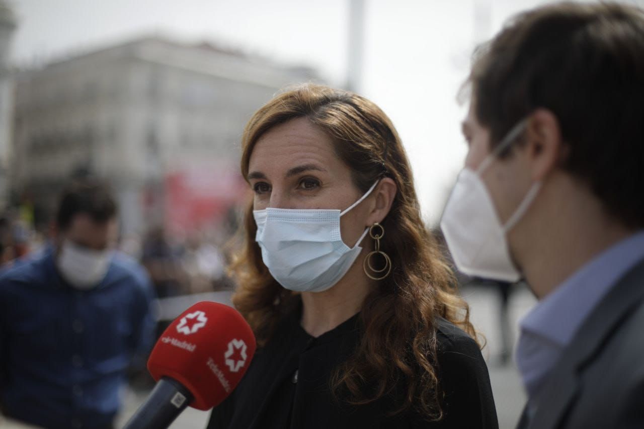 Mónica García, portavoz de Más Madrid en la Asamblea de Madrid, durante el acto de toma de posesión de Isabel Díaz Ayuso como presidenta de la Comunidad de Madrid
