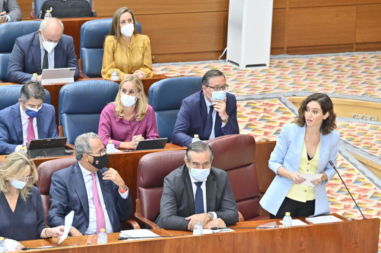 Isabel Díaz Ayuso en la Asamblea de Madrid