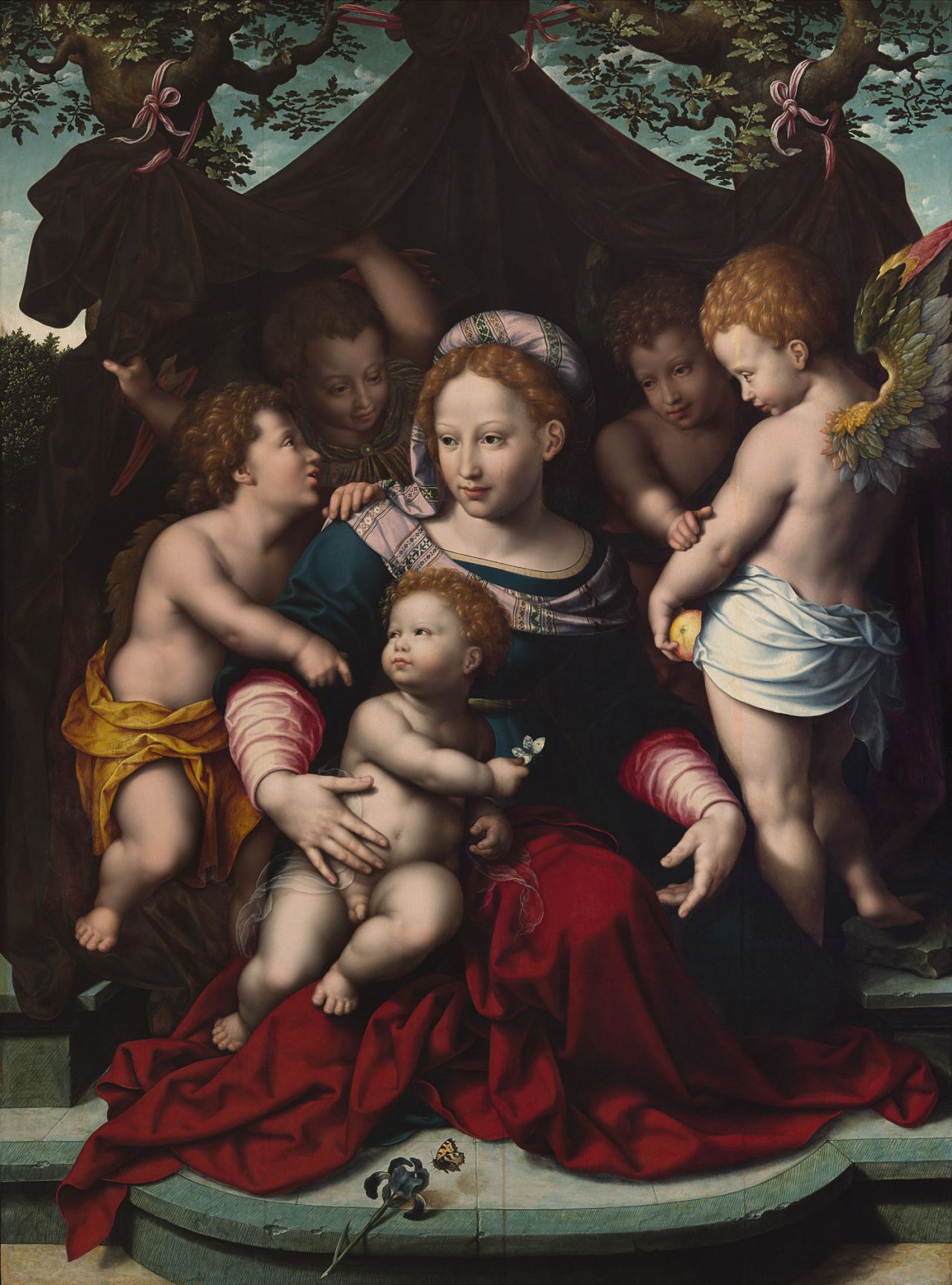 Virgen del Lirio de Cornelis Van Cleve, c. 1550.