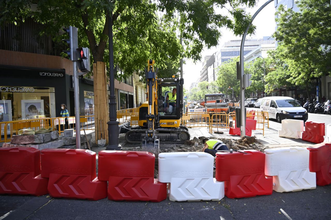 Trabajos de remodelación de la calle José Ortega y Gasset